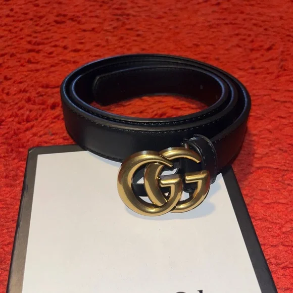 Gucci GG Marmont Brass/ leather belt. - Picture 3 of 4